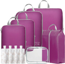 Compression Packing Cubes for Travel Women - Lightweight Luggage Organizers Bag