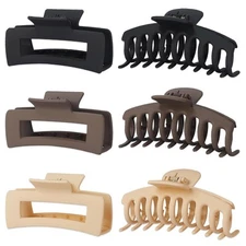6 Pack Claw Clips Hair 4 Inch Claws for Thick Black, Brown 