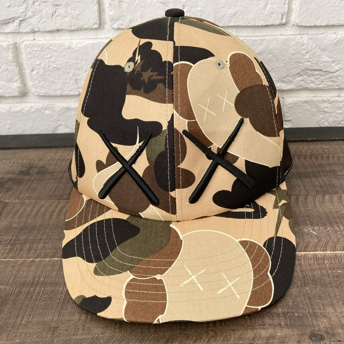 BAPE × KAWS BENDY 1st Camo Yellow Hat Cap a bathing ape NIGO Size M
