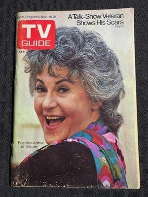 1972 Nov 18-24 TV GUIDE Magazine VG+ 4.5 Bea Arthur Maude / NY Metro Edition
