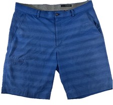 Greg Norman Mens Size W34 Performance Stretch Golf Shorts Blue Textured Wicking