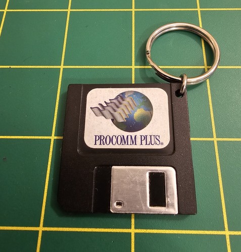 Vintage Procomm Plus Black Floppy Disc Novelty Keychain | eBay