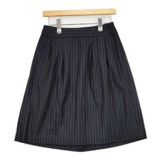 MARGARET HOWELL MHW0672 0425214 Wool Stripe skirt Navy blue gray 5-1030T  