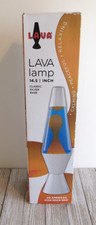 The Classic Lava Lamp Schylling 14.5" Blue Liquid Orange Lava Silver Base Box