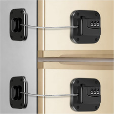 2 Pack Fridge Lock with Combination - Refrigerator Lock Heavy Duty with Adhesive