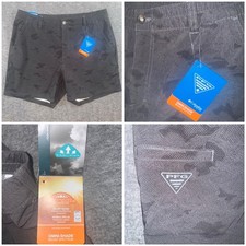 Columbia PFG Uncharted Topography Camo Fishing Shorts Omni Shade Wick Mens L NEW