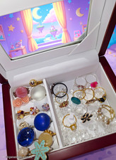 Mixed Jewelry Lot 50+ Multicolor Bracelets Rings Key Chains Mixed Metals