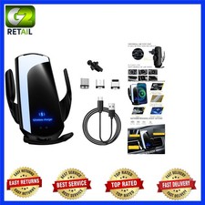 Durable 15W Fast Wireless Car Charger with Smart Sensor and Vent Mount - Black