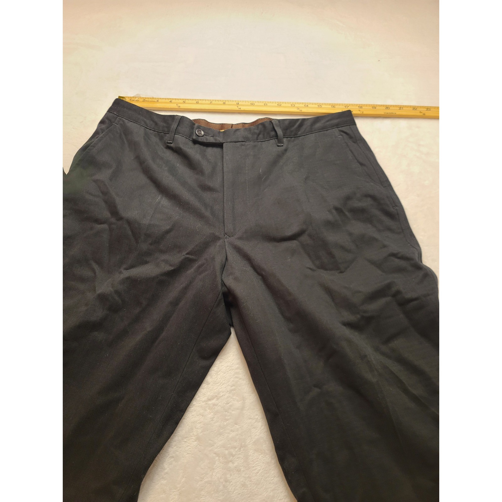 Pal Zileri Sport Trousers Pants Men's 38x28 56 IT Black Cotton Twill Flat Front image 8