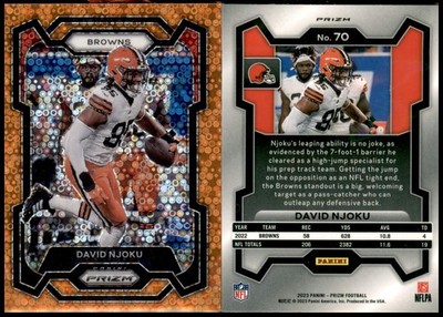 David Njoku 2023 Panini Prizm Orange Disco Parallel #70 Cleveland Browns