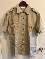 BSA Uniform Shirt - Men's Large - Short Sleeves - Tan - 65 Polyester-35 Cotton