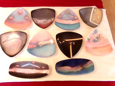Vintage 80s JUDITH STILES Studio Ceramic Art Pottery Various Tray You Pick