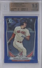 2014 Bowman Draft Chrome Blue Refractor /399 Bradley Zimmer BGS 9.5 GEM MINT 7rd