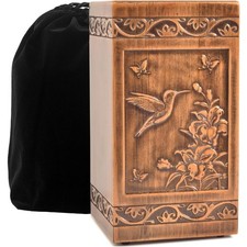 Handmade Wooden Engraved Urn for Human Ashes 250lbs Adult Male Female Satin