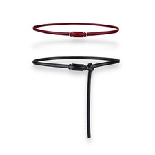 Women's Belts Adjustable Skinny Slim Soft Genuine Leather Belts Waist Belt Go...