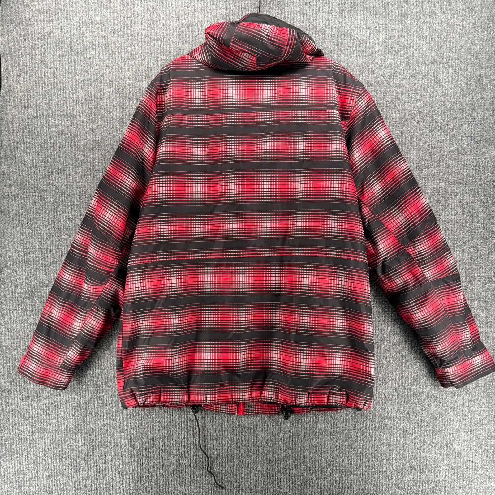 Liquid Mountain Casual Mens Medium Snowboard Ski Hooded Jacket Black Red Plaid image 7