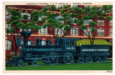 1950s Countess of Dufferin Train CPR No.1 Winnipeg Manitoba Vintage Postcard