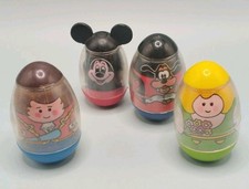 Vintage Lot (3) Disney Hasbro Bidibule Weebles - Mickey  Pluto 1975 - Culbuto