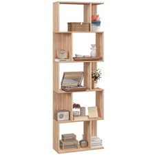 HOMCOM Mobile Libreria a 5 Ripiani in Truciolato color Legno 60x24x184.5 cm