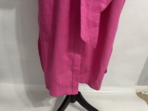 Abito camicia Freya Boden taglia 8R manica 3/4 misto lino con cintura rosa nuovo con etichetta - Foto 7 di 16