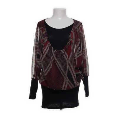 Tunika, Größe: M/L, Schwarz/Rot/Mehrfarbig, Elasthan/Viskose, Damen #Orz