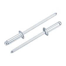 50Pcs 1/8"x3/8" Round Head Blind Rivets, Zinc-Plated Carbon Steel, Silver