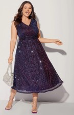 NWT Bloomchic Sequin Sparkle Sleeveless Midi Dress Party Wedding Plus Size 28