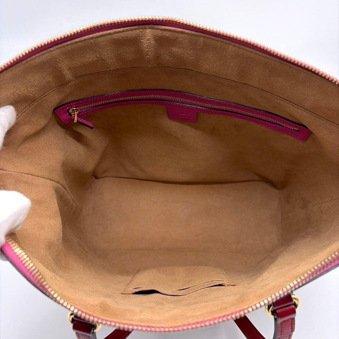 GUCCI Tote Bag GG Supreme PVC Leather Unisex Red Authentic Vintage thumbnail 8