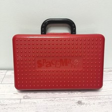 VTG SpaceMaker Large Pencil Box 90s Handle Plastic Art Crafts Storage Red Black