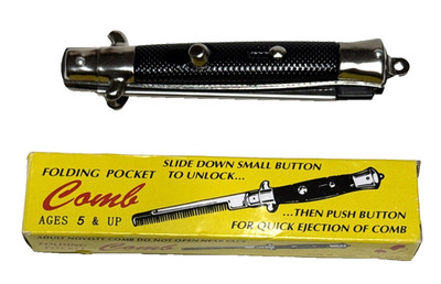 Folding Pocket Comb - Hair Brush - Automatic Push Button