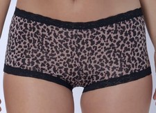 MAIDENFORM Fabulous Fit Classic Lace Trim Animal Boyshort Panty Women M L XL 2XL