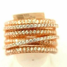 Ladies 378 Stone Cubic Zirconia 6 band Ring Sterling Silver New 255.00