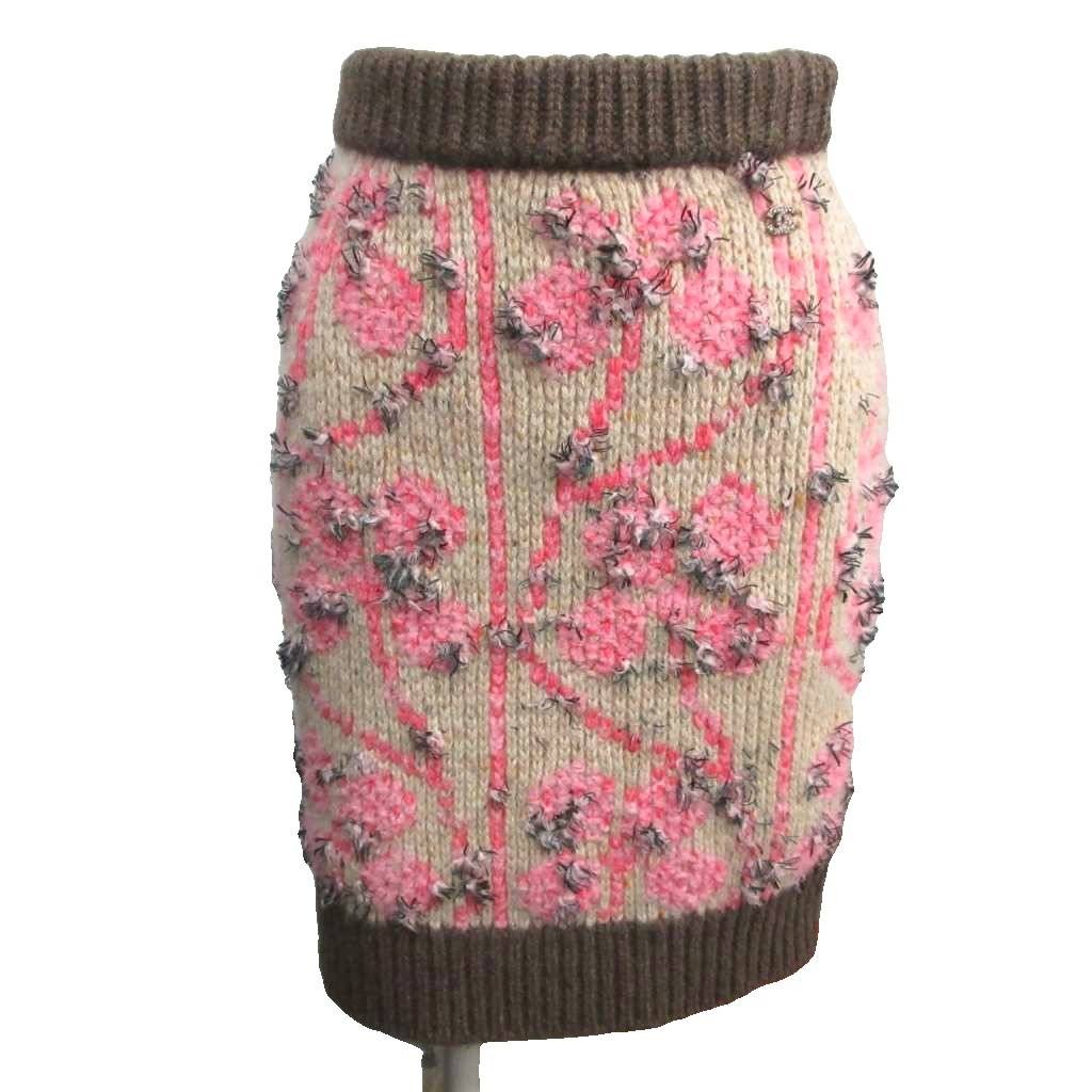 【Skirts】Unused CHANEL with tags 22K 22-23 fringe knit mini skirt wool thumbnail 3
