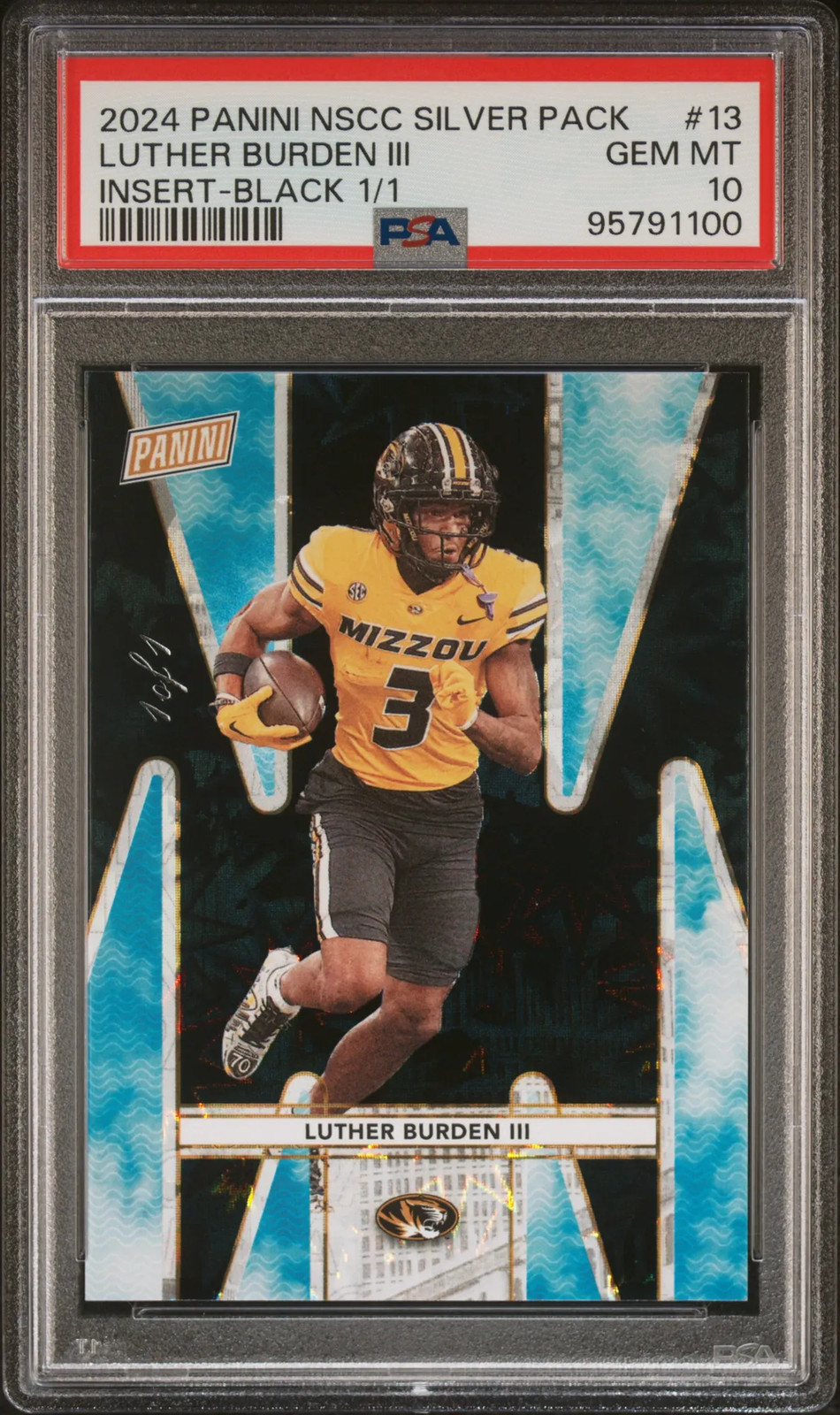 2024 Panini National NSCC Insert Luther Burden III #13 Black 1/1 Rookie PSA 10