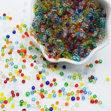 Mixed Color Glass Seed Beads 5000 Pcs, 3Mm Small Craft Pony Beads Bulk for Brace