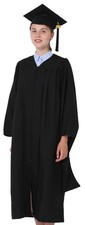 Masters Graduation Cap Gown Black 2026 Tassel Unisex High School College