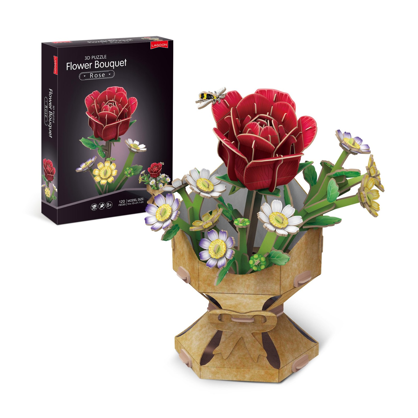 University Games Rose Flower Bouquet 3D Puzzle Press - Pop DIY F 3390₽