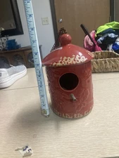 Bird House Ceramic Hanging Birdhouse two perches Handcrafted in Vietnam NWT