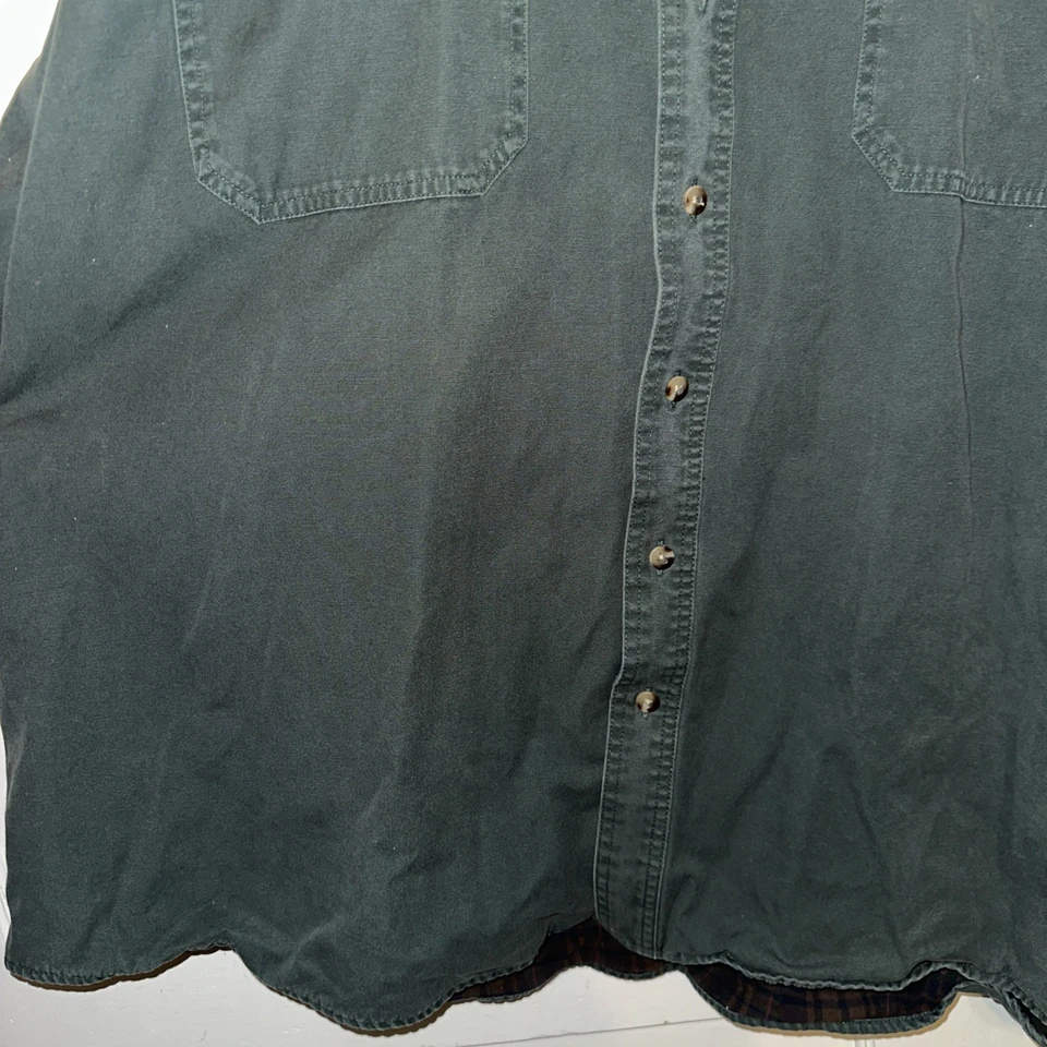 Cabelas Exterior Denim Franela Forrada Bosque Verde Chamarra Hombre’s 4XL Foto 3 de 4