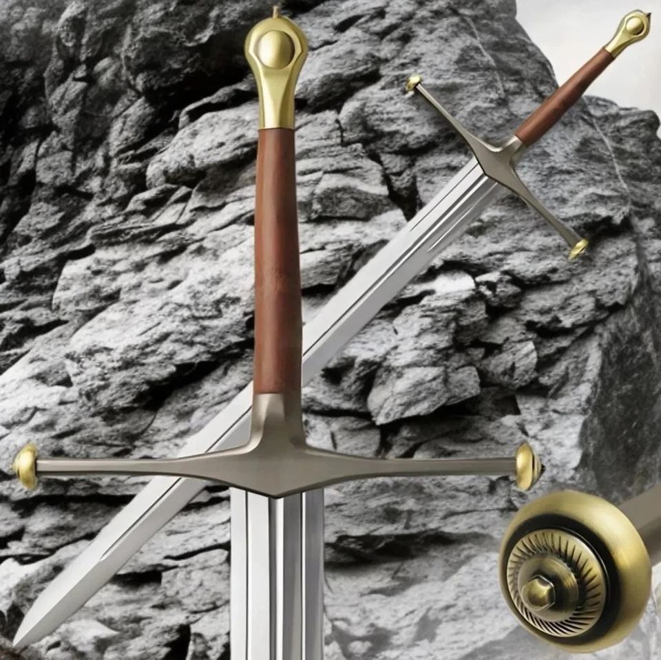 Espada vikinga afilada/lista para la batalla de acero al carbono forjada a mano Foto 4 de 4