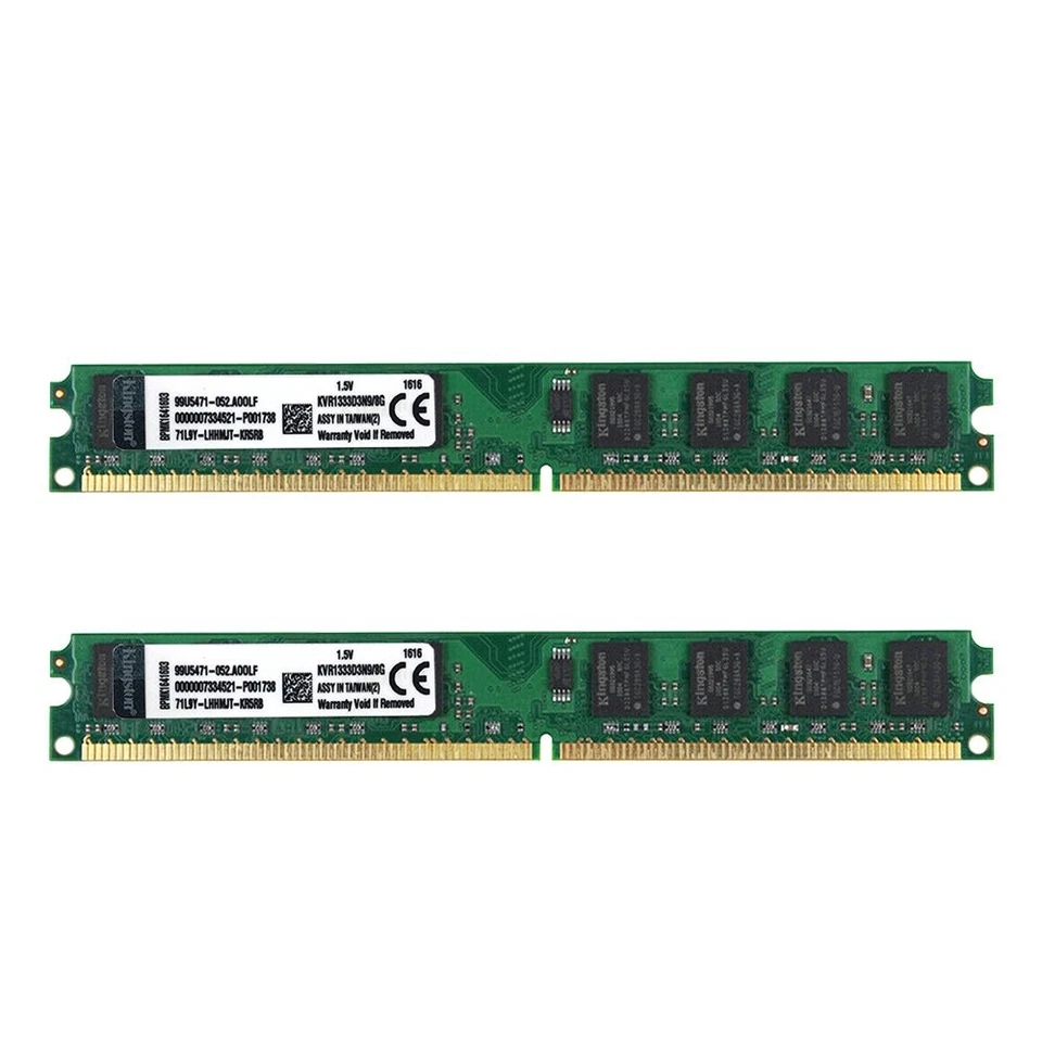Kingston 16GB 2x 8GB DDR3 1333MHz PC3-10600U KVR1333D3N9/8G DIMM Memoria RAM SP - Imagen 2 de 4