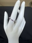 marquise Cut Amesthyst & White Sapphire Band, Size 7.5 Sterling Silver Ring — photo 2