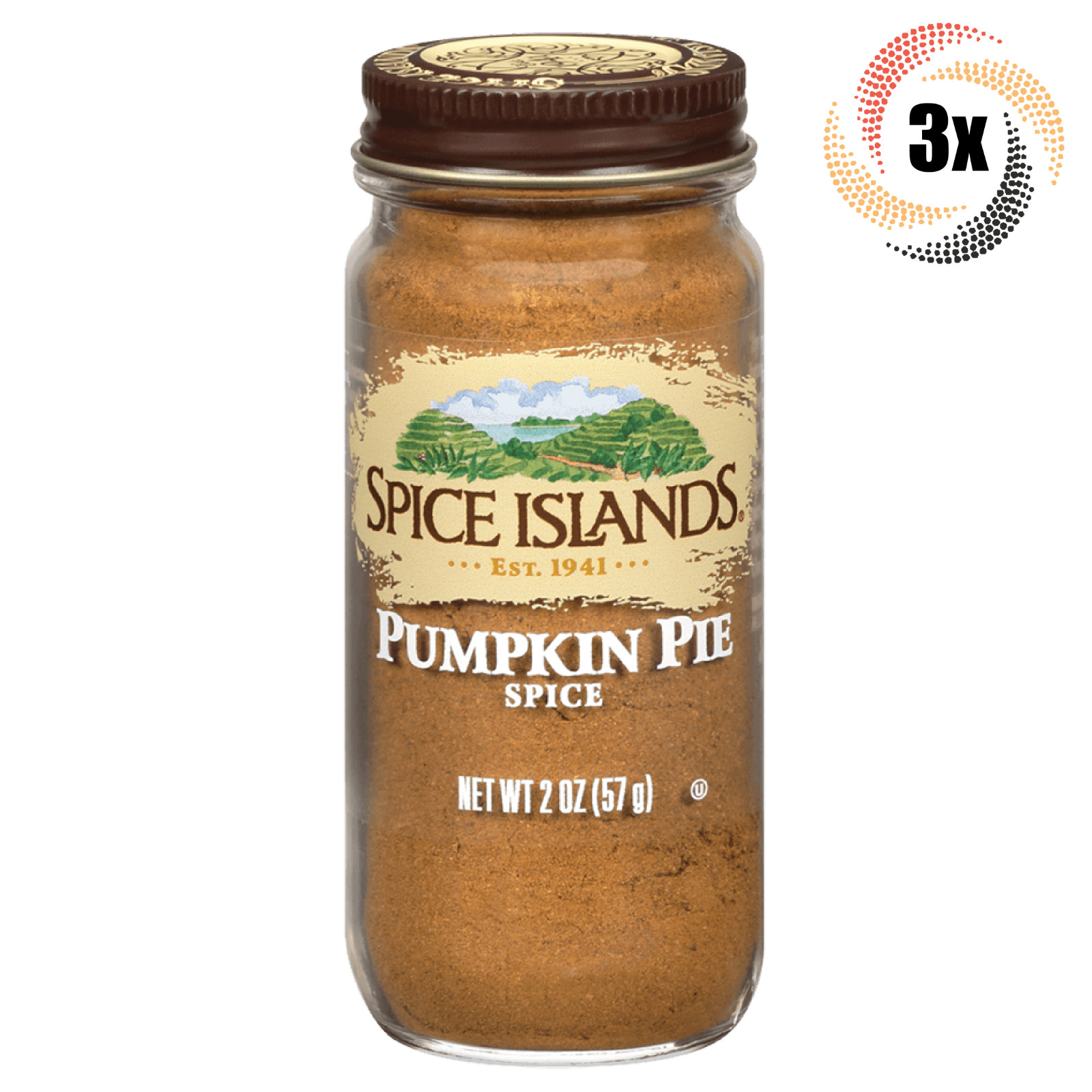 3x Баночка смеси специй Spice Islands из тыквы|2 унции | Быстрая доставка
