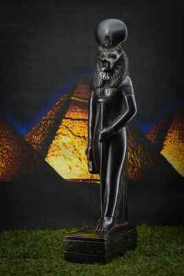 statue of Goddess Sekhmet black standing Large solid heavy ancient Egypt BC