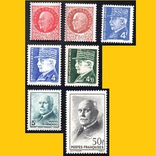 SERIE 7 TIMBRES POSTE FRANCE 1941-42 - N° 516 A 525 NEUFS **