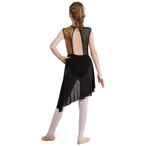 Girls Ballet Lyrical Dance Dress Shiny Leotards with Skirted Dancing Costumes - Picture 14 of 76