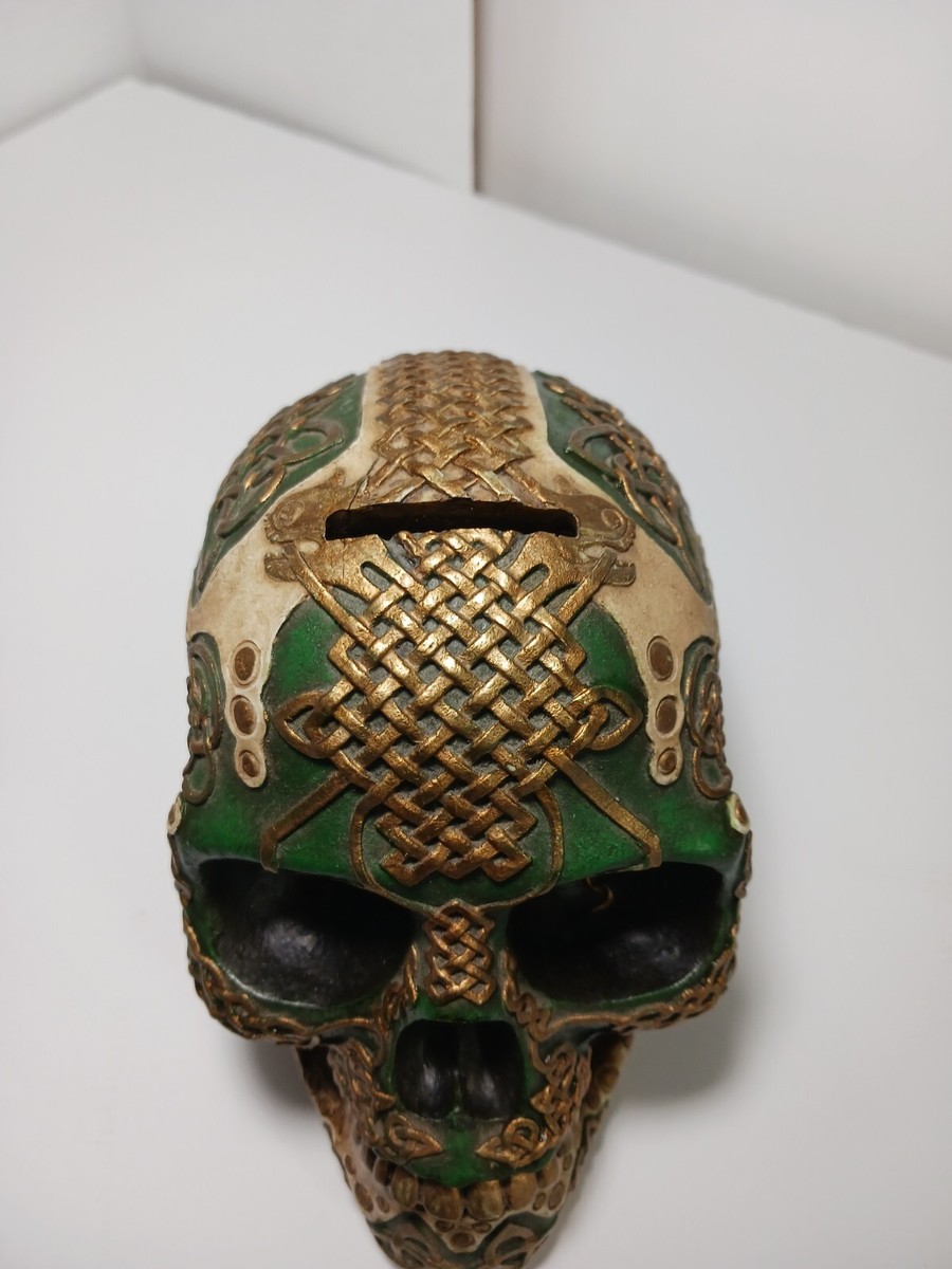 CERAMIC CELTIC SKULL BANK-6 