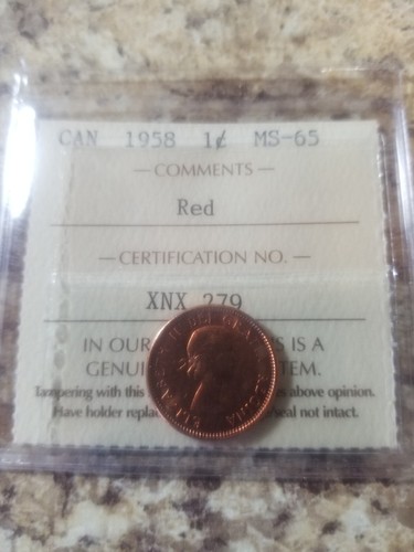 1958 Canadian Small Cent - ICCS - rot - MS-65