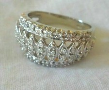 0.22Ct White Round Stone Engagement Wedding Band In Solid 925 Sterling Silver