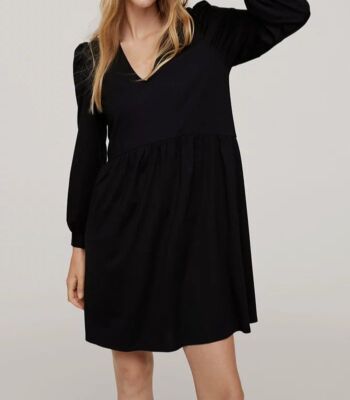 MANGO - Puffed sleeves knit dress Black - 6 - Women
